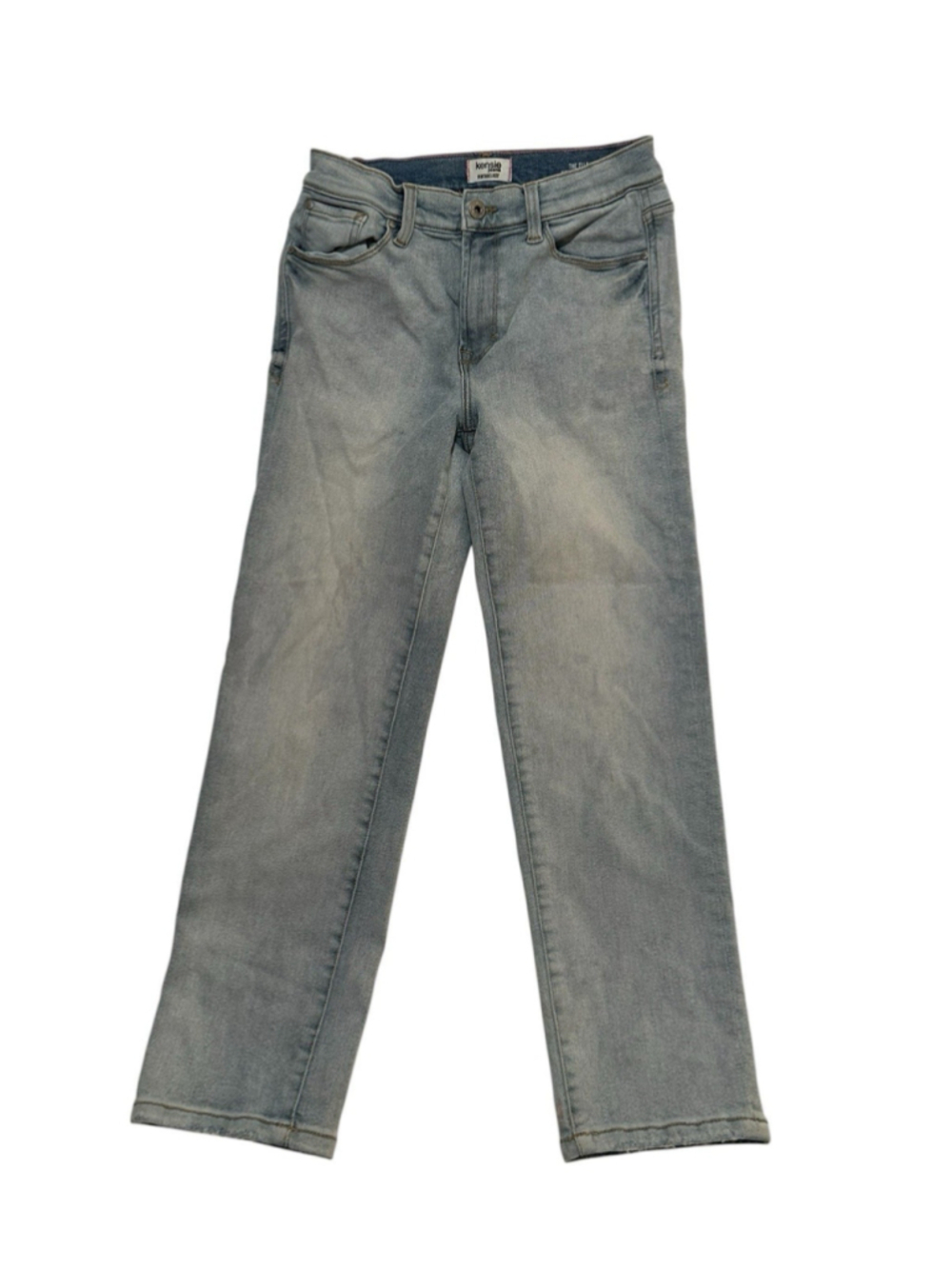 Kensie Jeans Womens 2 / 26 The Ella High-Rise Blue Straight Leg Distressed